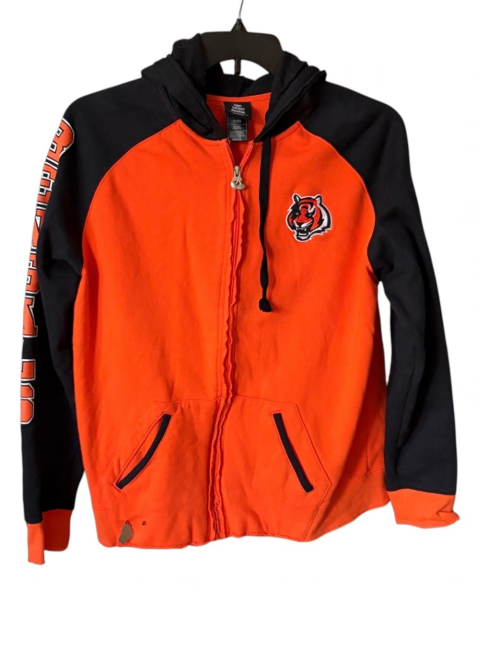 Women Reebok Cincinnati Bengals Full Zip Hooded Sweatshirt